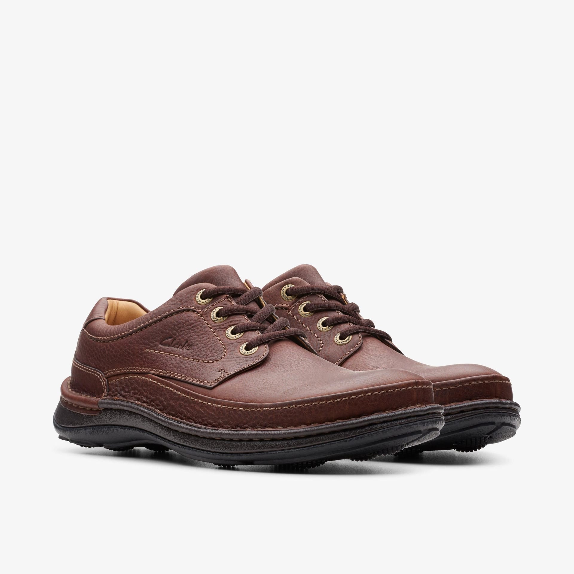Clarks Clarks Men's Nature Three Mahogany Leather Derby Shoes, Lace Up in Brown - 4