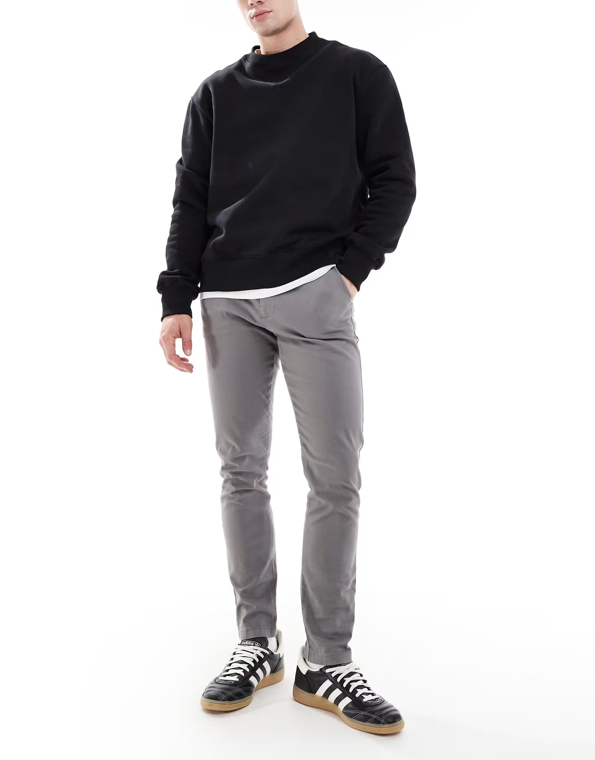 ASOS ASOS DESIGN skinny chinos in charcoal