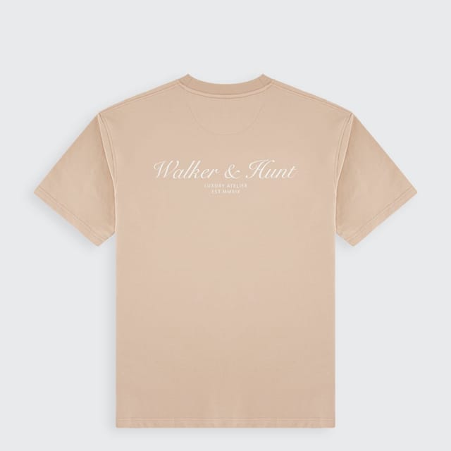 Walker & Hunt Walker & Hunt Men's Atelier Tee in Light Brown - 2