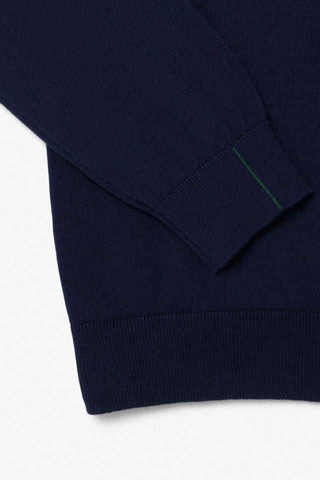 Lacoste Lacoste Men's Quarter Zip Knit Jumper Navy Blue - 3