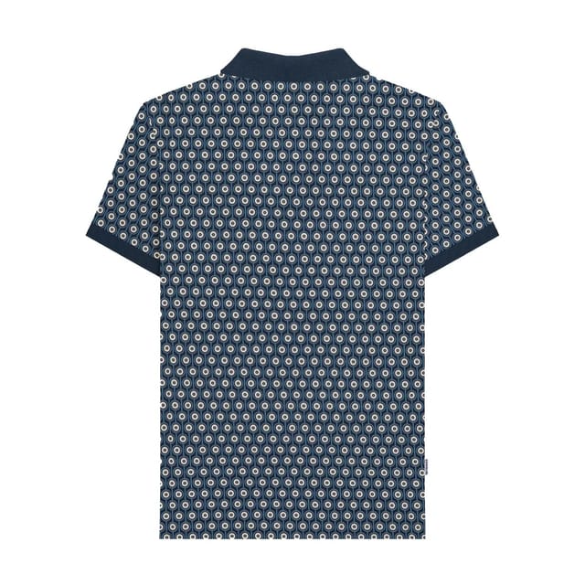 Lambretta Lambretta Men's Roundel Geometric Polo Shirt in Navy - 2