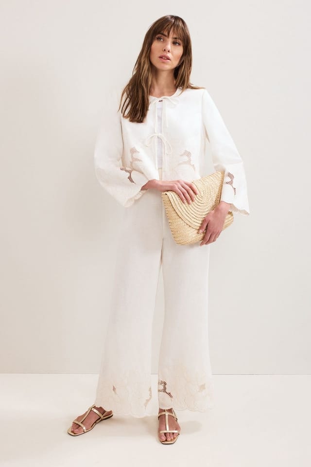 Phase Eight Phase Eight Women's Svea Broderie Jacket in Off-White - 3