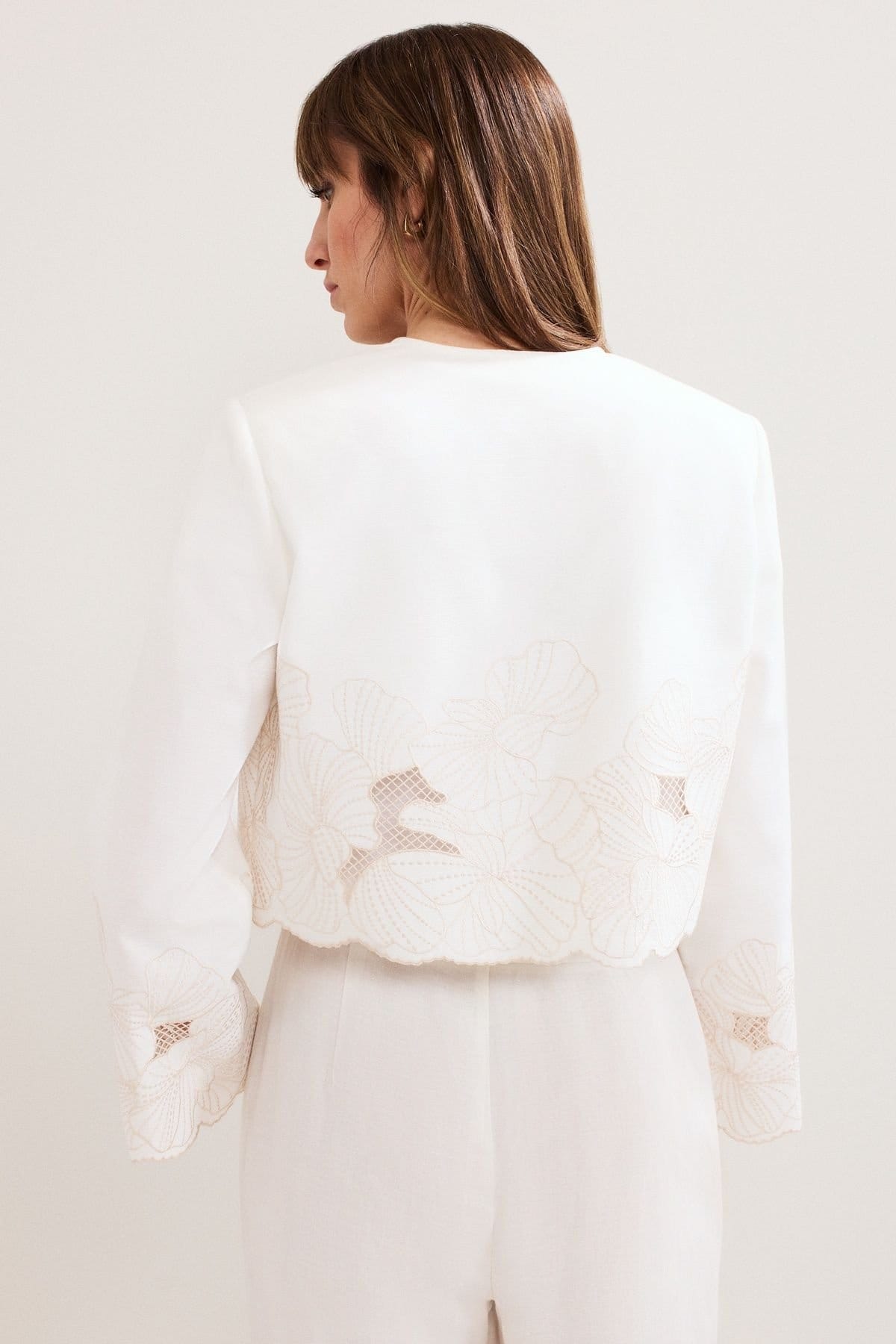 Phase Eight Phase Eight Women's Svea Broderie Jacket in Off-White - 4