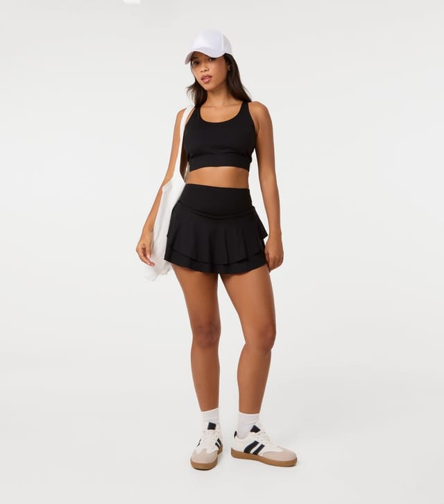 Pink Vanilla Women's Black Cross Back Active Crop Top Pink Vanilla New Look - 2