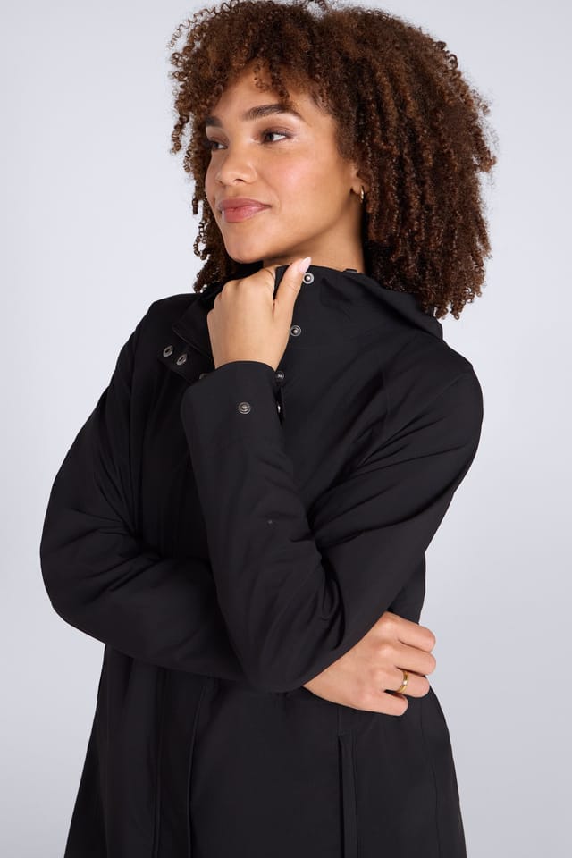 Animal Animal Women's 'Jade' Lightweight Breathable Warm Full Zip Long Waterproof Jacket in Black - 3