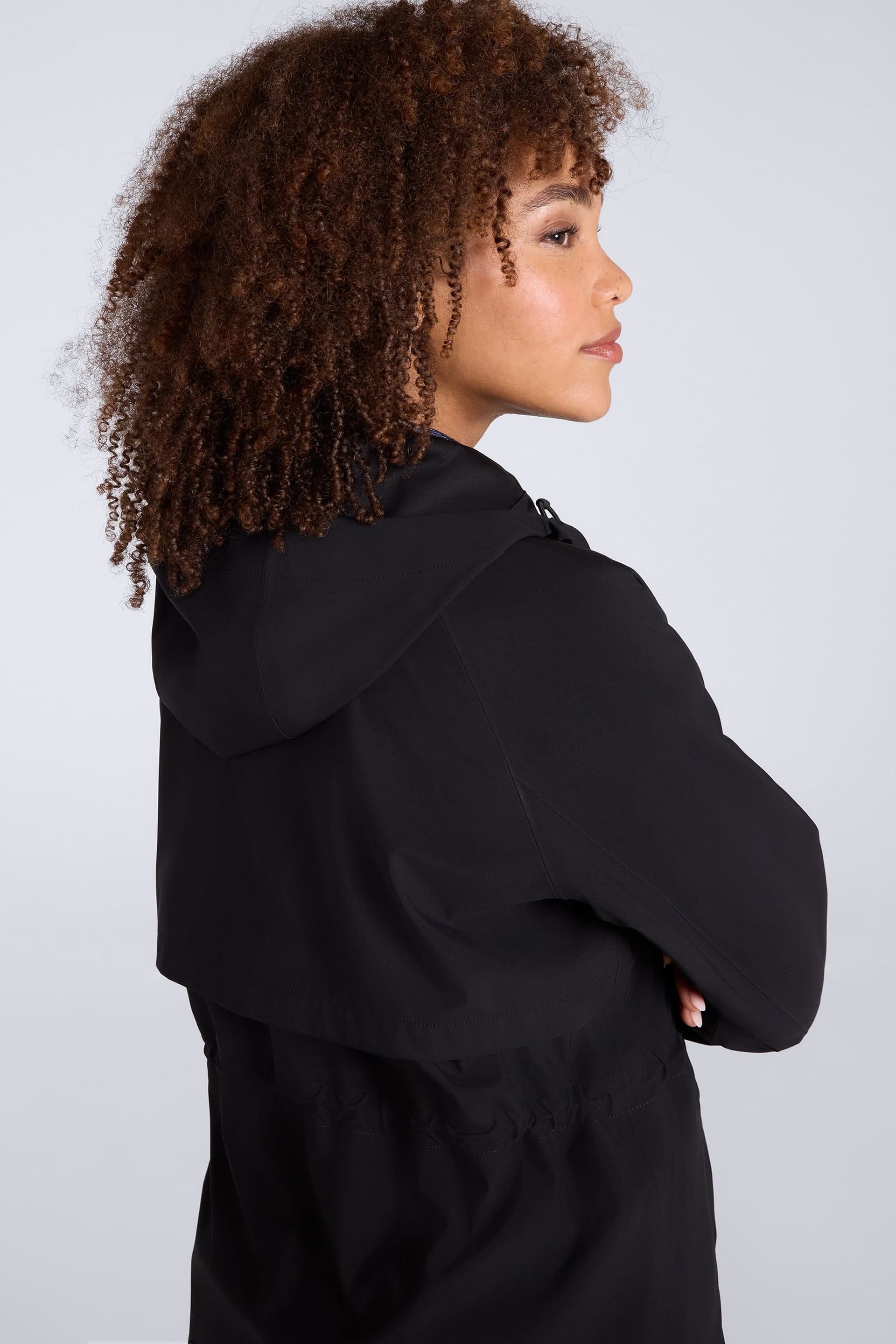 Animal Animal Women's 'Jade' Lightweight Breathable Warm Full Zip Long Waterproof Jacket in Black - 4
