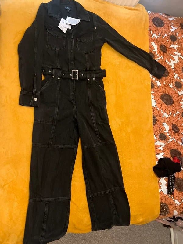 & Other Stories & other stories denim jumpsuit in washed black