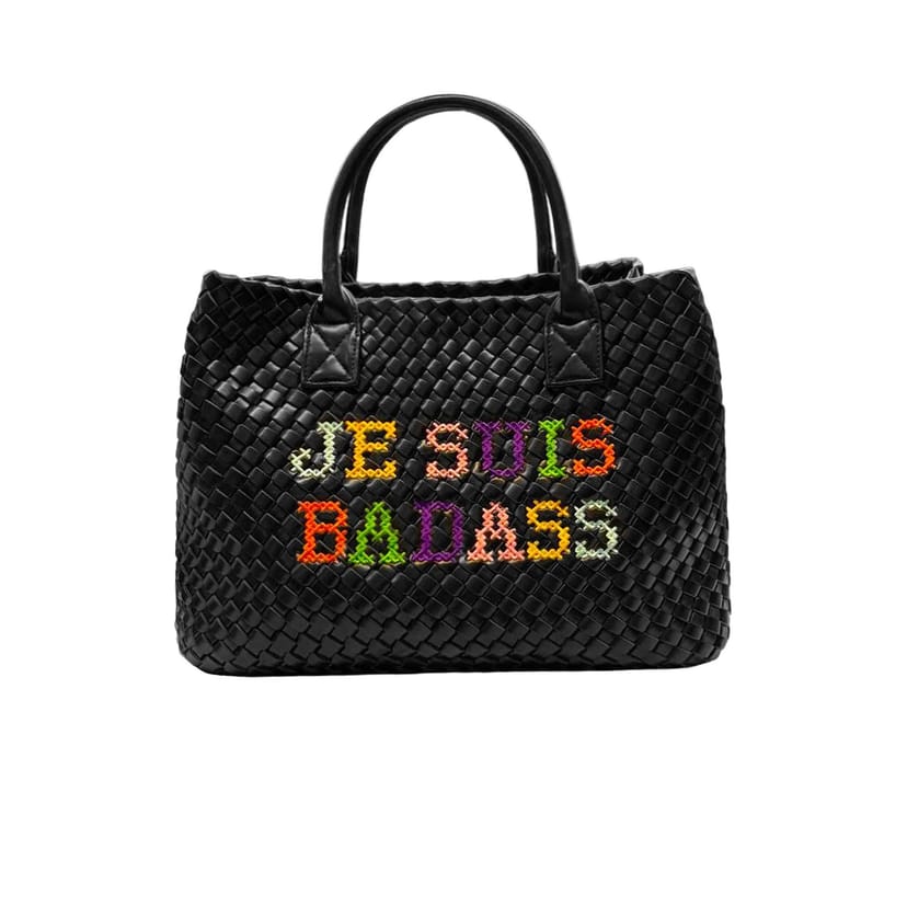 Lilly Loves Lilly Loves Women's Je Suis Badass Embroidered Bag in Black - 1