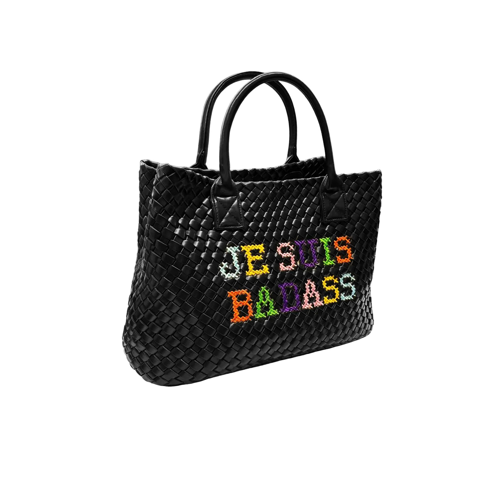 Lilly Loves Lilly Loves Women's Je Suis Badass Embroidered Bag in Black - 2