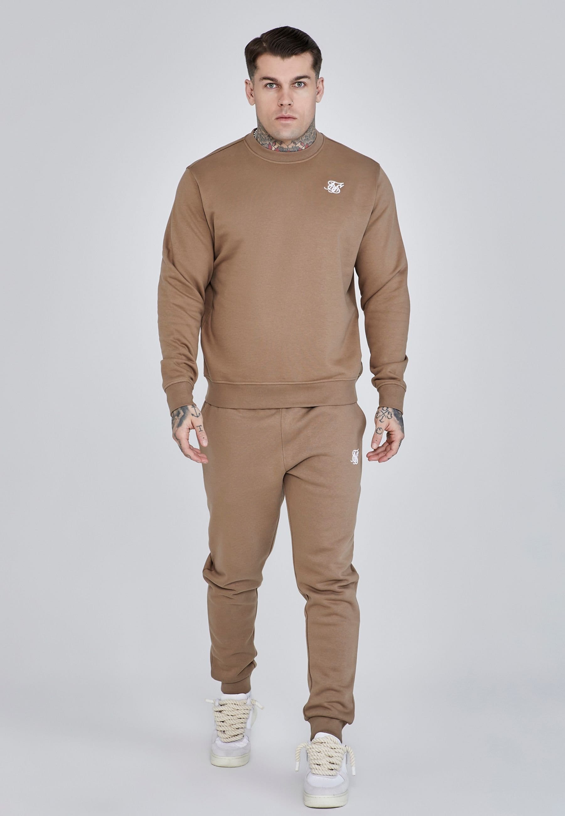 SikSilk SikSilk Men's Essentials Sweater in Brown - 4
