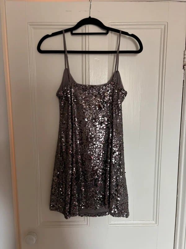 Bershka Bershka Silver Sequin Mini Dress