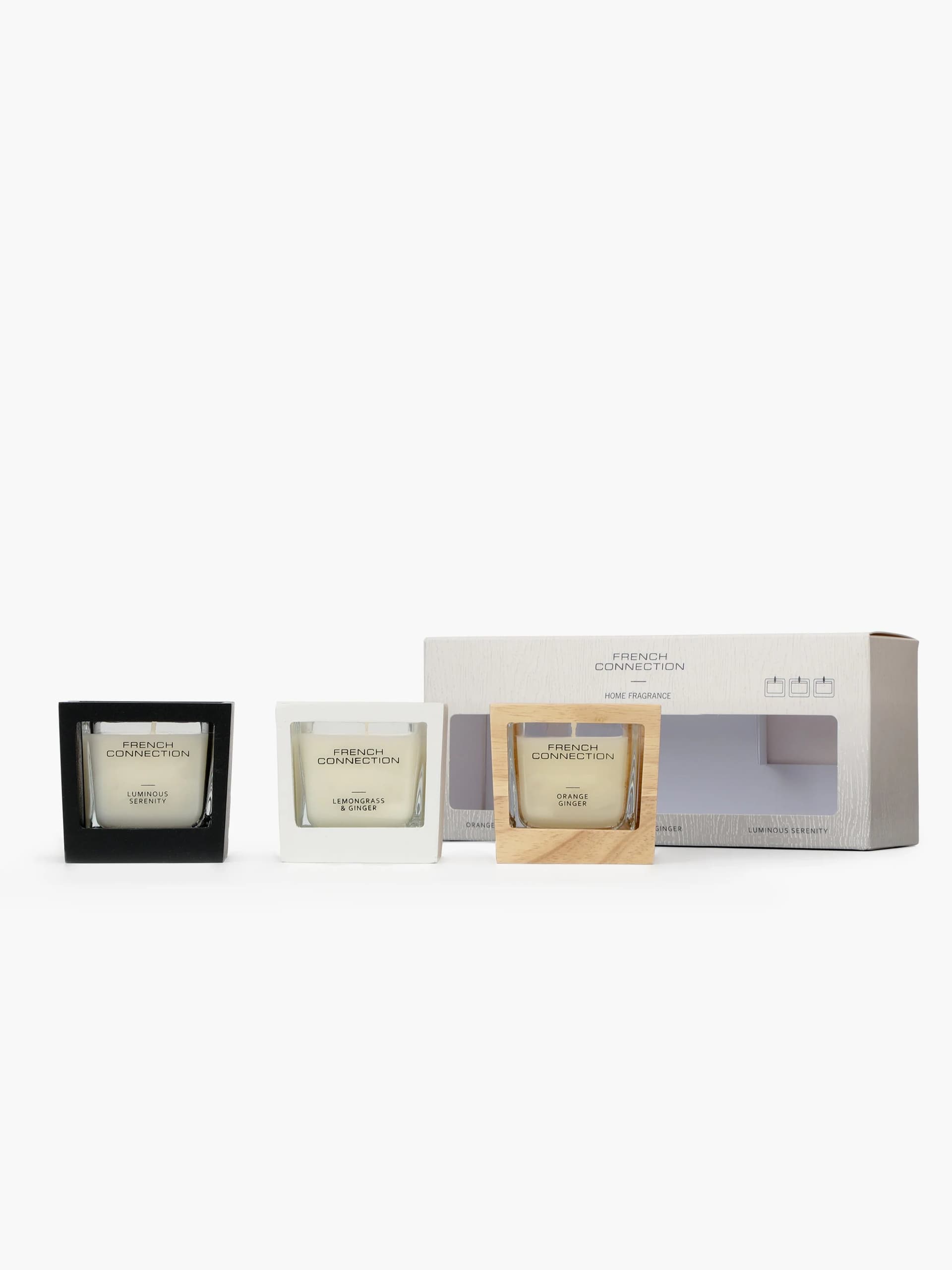 French Connection Signature Candle (Set Of 3) Natural