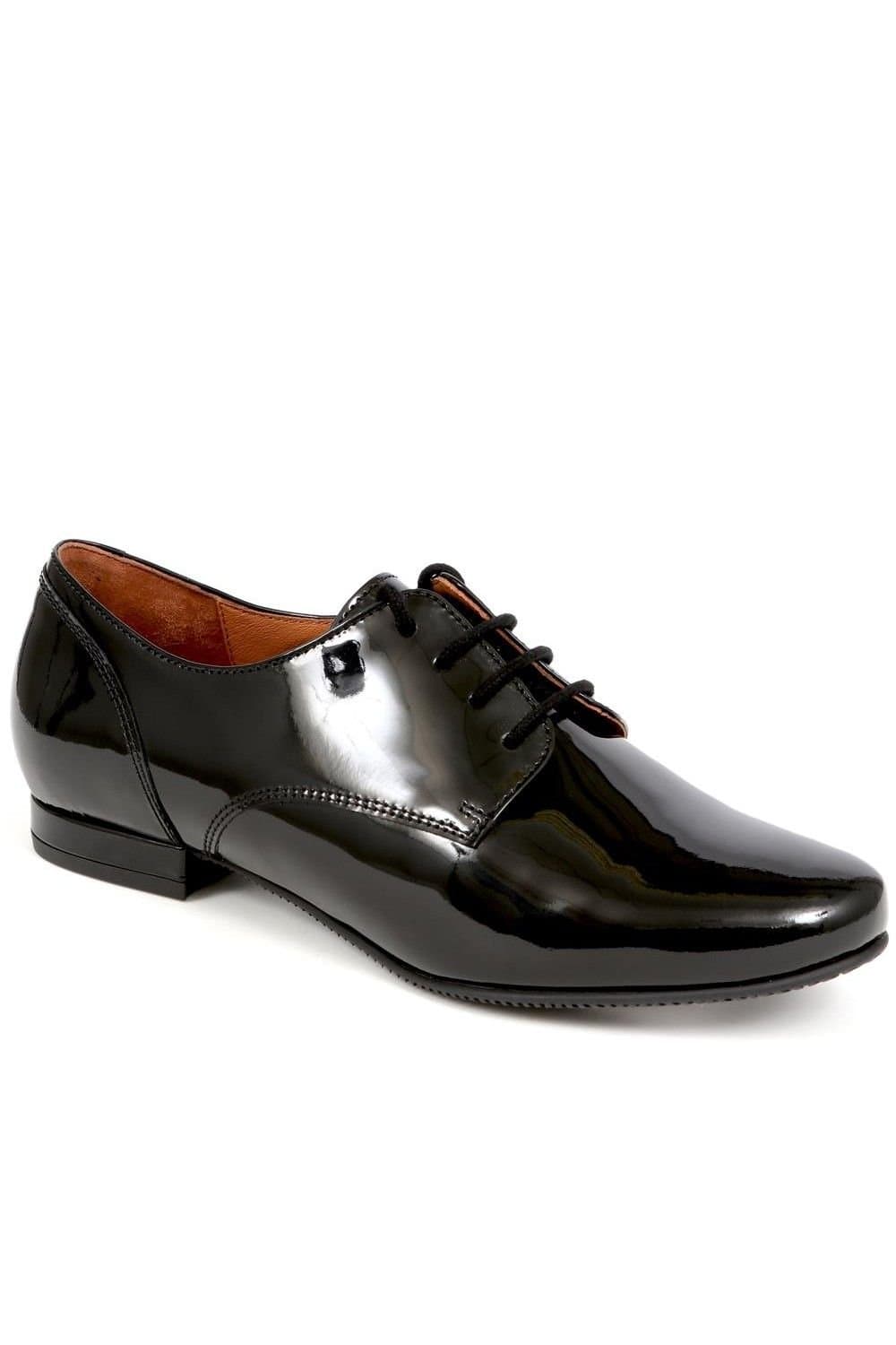 Jones Bootmaker Jones Bootmaker Women's Tanaya Leather Derby Shoes in Jet Black