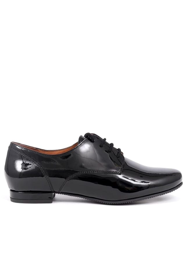 Jones Bootmaker Jones Bootmaker Women's Tanaya Leather Derby Shoes in Jet Black - 2