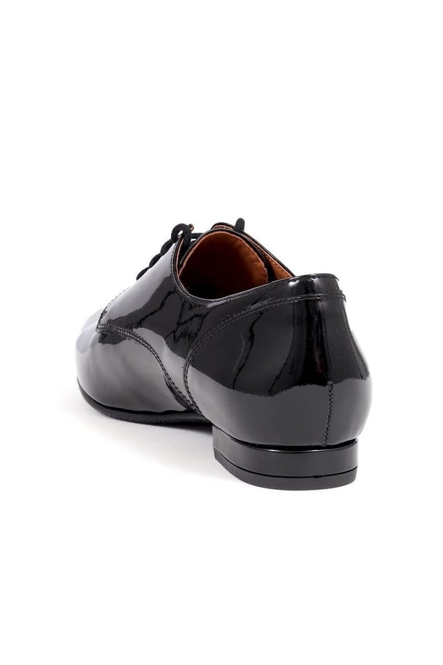 Jones Bootmaker Jones Bootmaker Women's Tanaya Leather Derby Shoes in Jet Black - 3