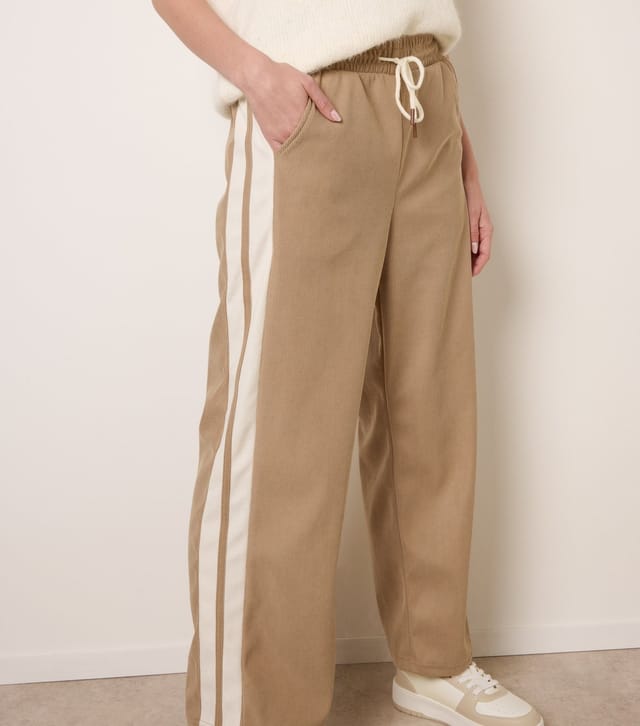 Blue Vanilla Women's Stone Side Stripe Drawstring Trousers Blue Vanilla New Look - 2