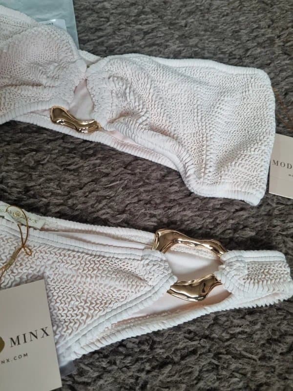 Moda Minx Moda Minx coconut scrunch iconic isle bandeau bikini set sizd XL