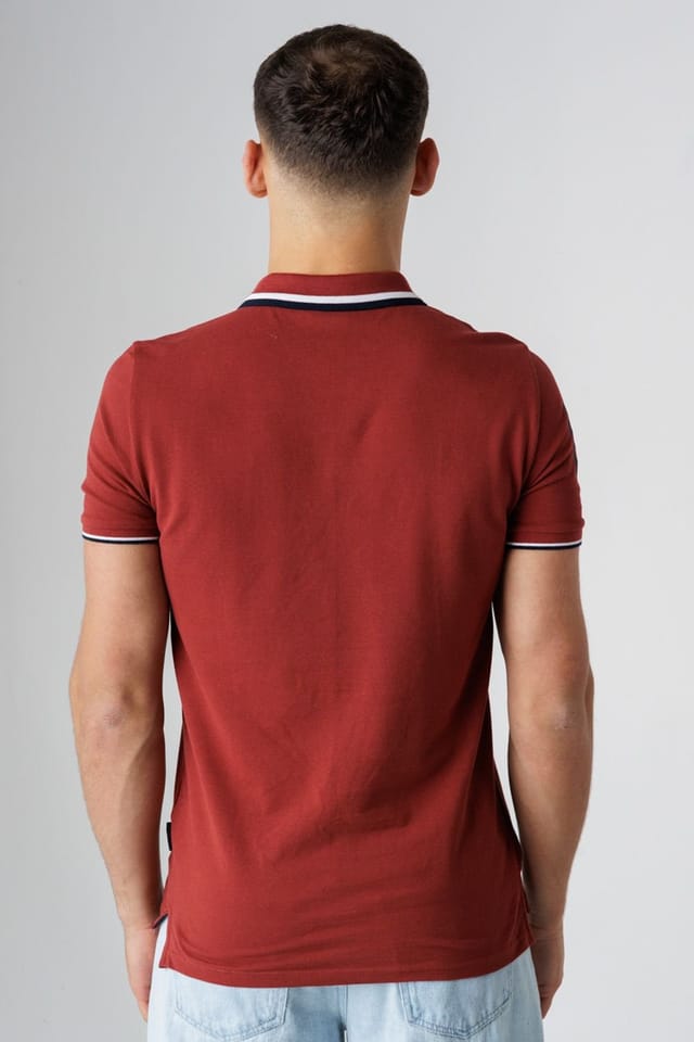 Tokyo Laundry Tokyo Laundry Men's 2-Pack Cotton Short Sleeve Button-Up Polo Shirt in Burgundy - 2