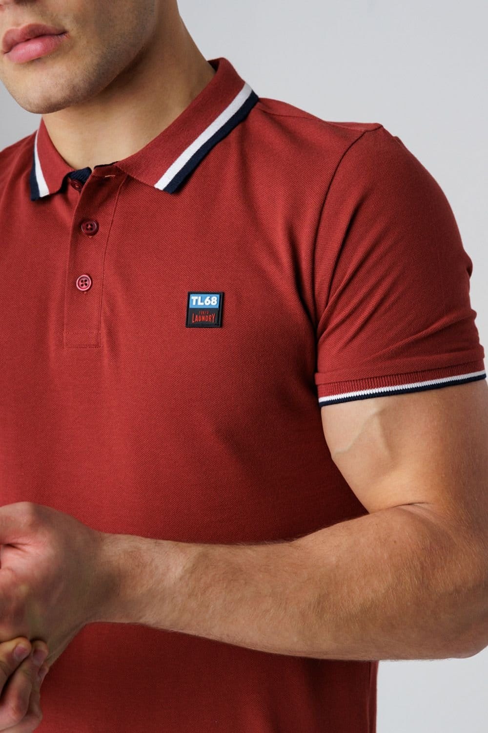 Tokyo Laundry Tokyo Laundry Men's 2-Pack Cotton Short Sleeve Button-Up Polo Shirt in Burgundy - 4