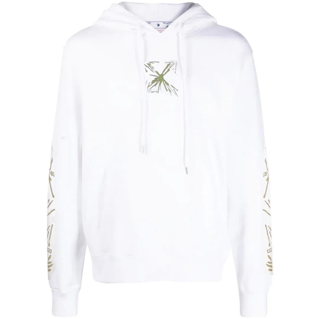 Off-White Off-White Men's Splash Arrow Skate Fit White Hoodie