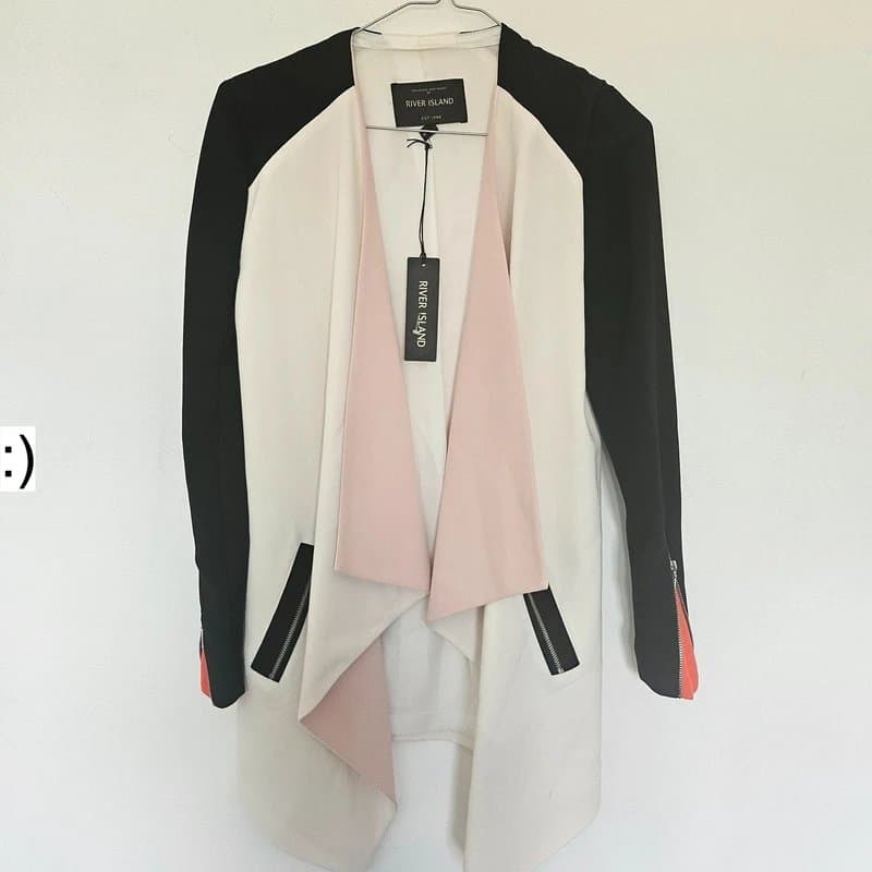 River Island 8 river island new long blazer jacket chiffon shacket pink ivory black red
