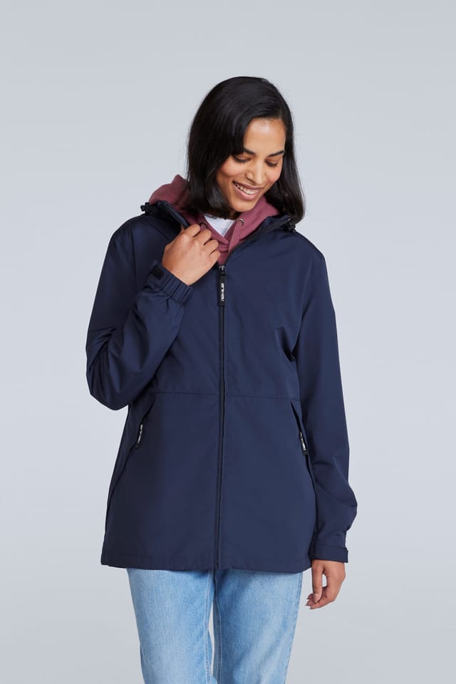 Animal Animal Women's 'Pace' Packable Breathable Comfy Waterproof Jacket in Navy - 2