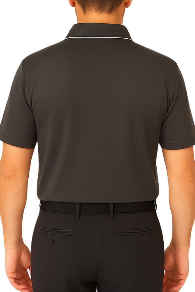 Under Par Under Par Men's UV Protection Stretch Waffle Knit Golf Polo Shirt in Charcoal - 3