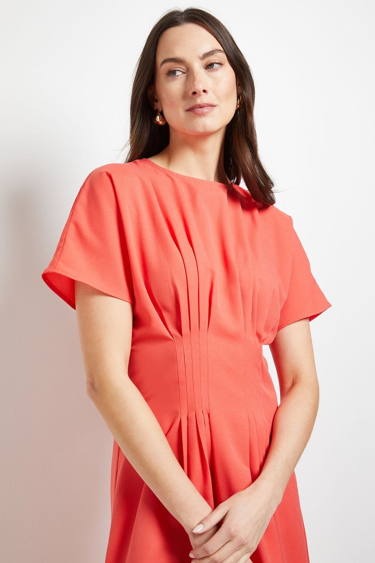 Principles Principles Women's Pleated Waist Detail Dress in Coral - 4