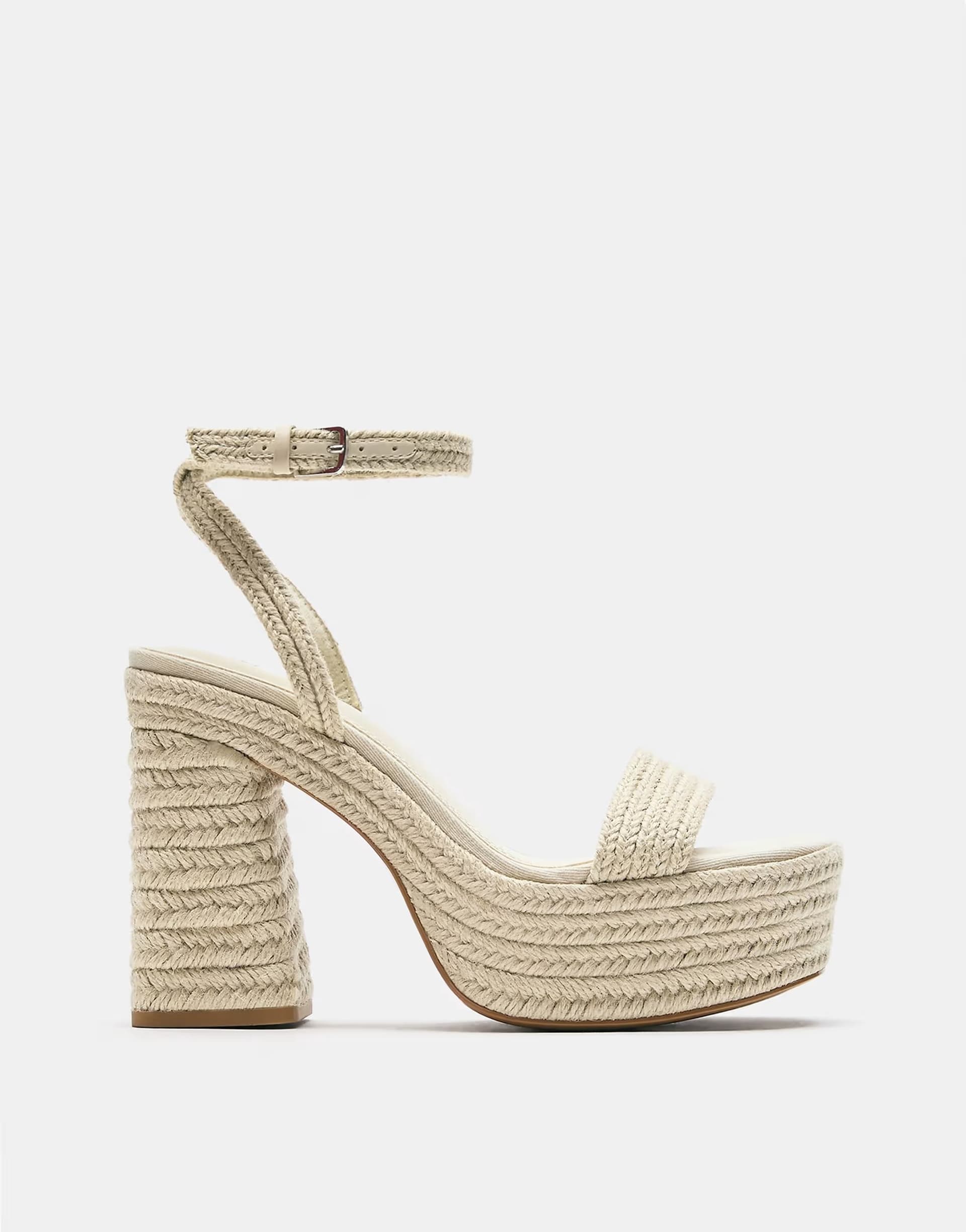 ASOS Pull&Bear Platform high-heel sandals in white cream