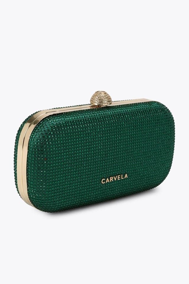 Carvela Carvela Women's 'Cecilia Hard Clutch' Bag in Dark Green - 3