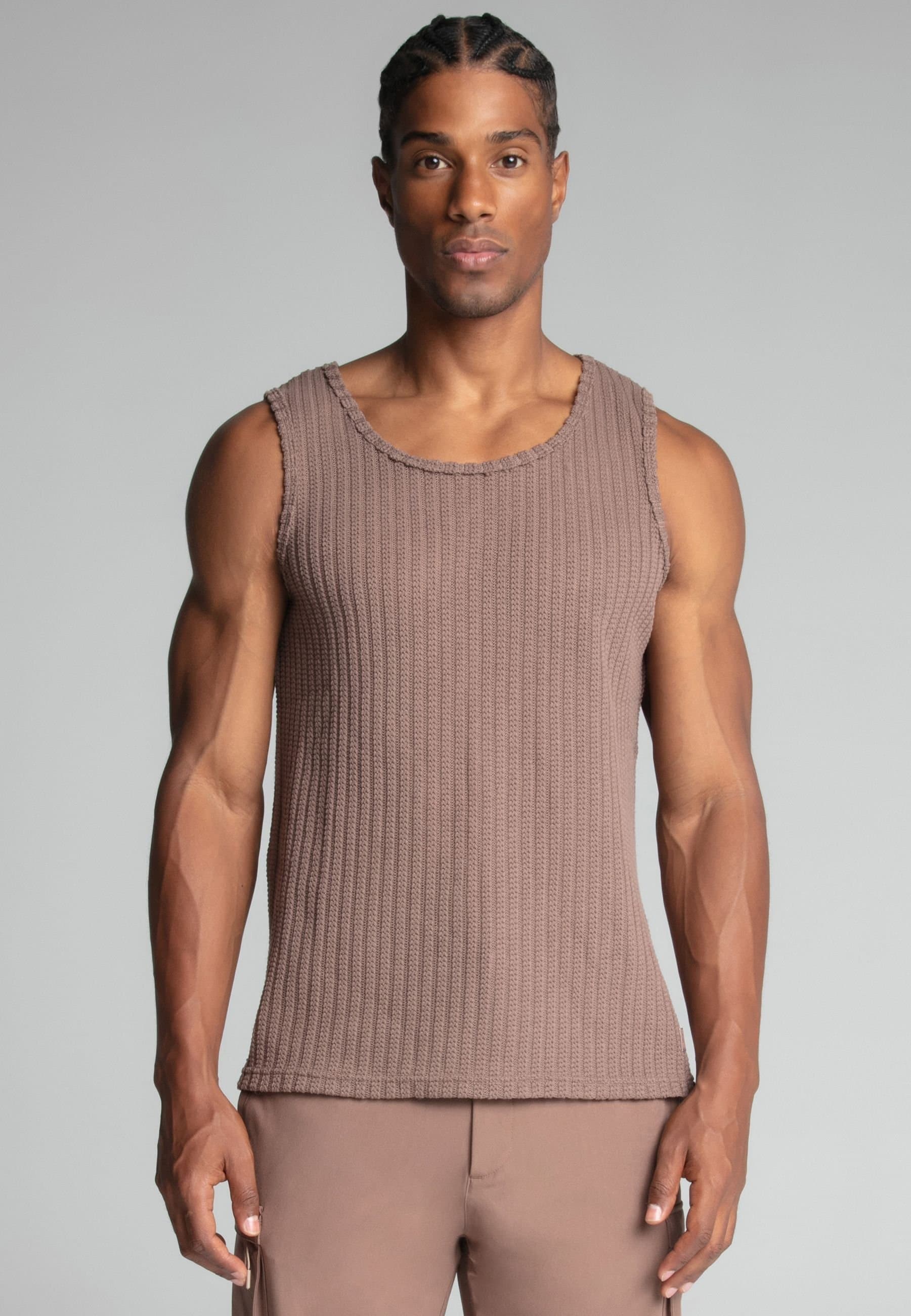SikSilk SikSilk Men's Brown Textured Vest