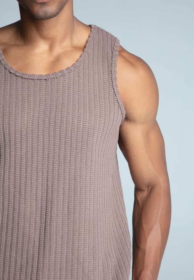 SikSilk SikSilk Men's Brown Textured Vest - 2