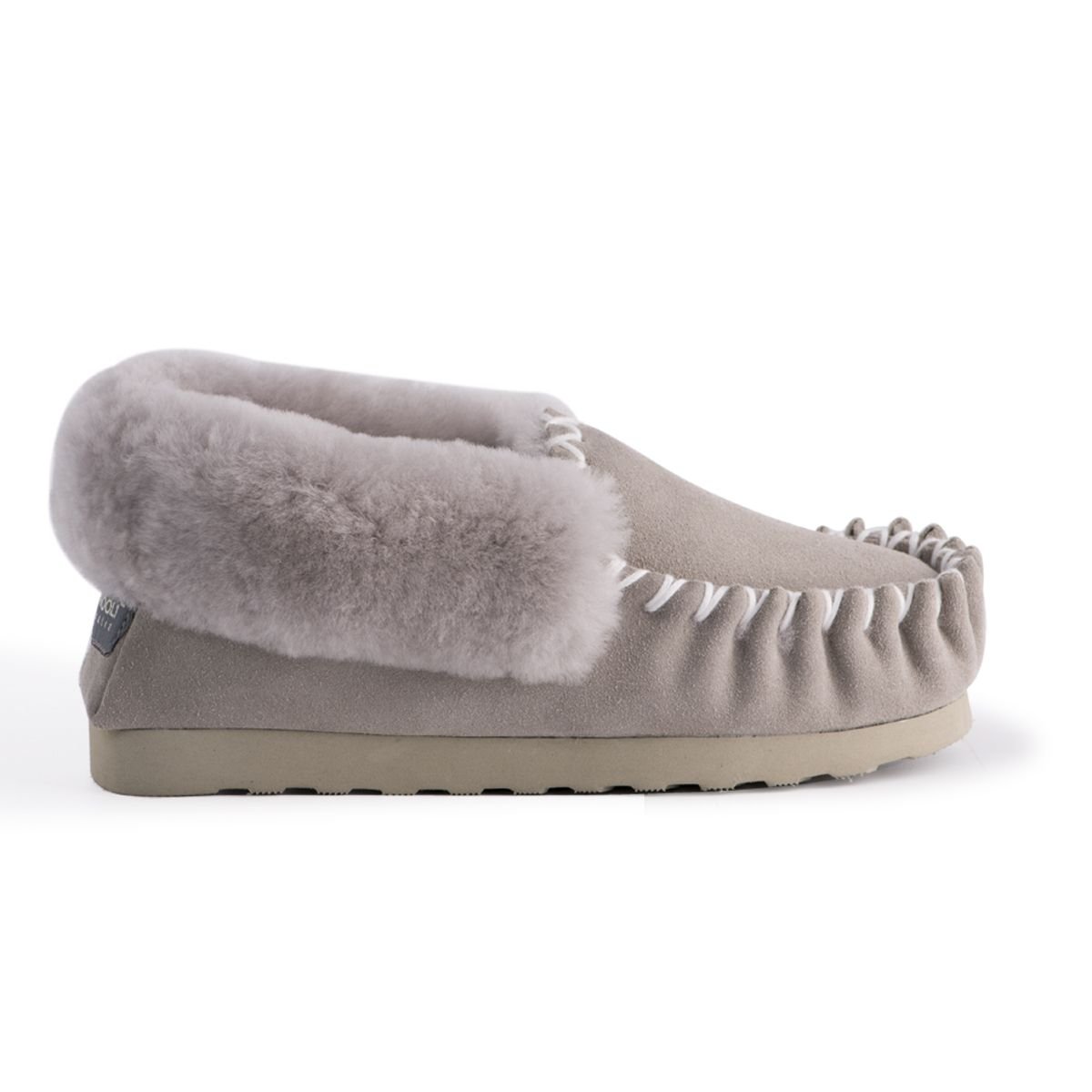 Aus Wooli Australia Aus Wooli Australia Women's Hand Stitched Sheepskin Moccasin in Light Grey - 2