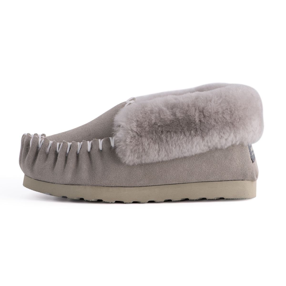 Aus Wooli Australia Aus Wooli Australia Women's Hand Stitched Sheepskin Moccasin in Light Grey - 4
