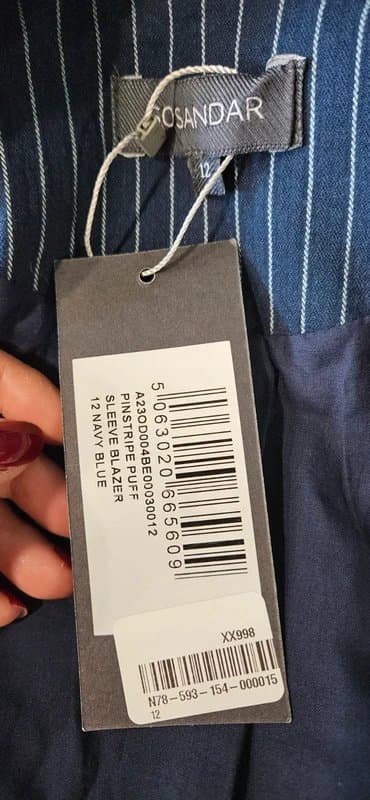 Sosandar Sosandar pinstripe cotton blazer size 12