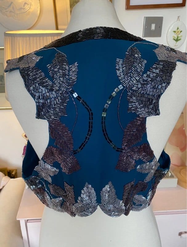 Silence + Noise Blue Embellished Bolero Top