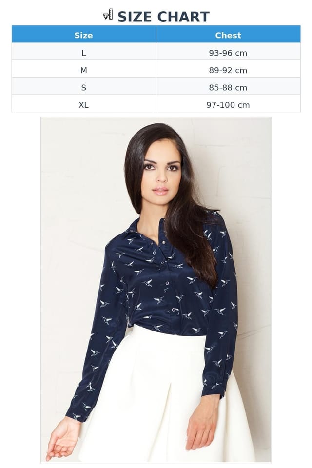 Love Lace Love Lace Women's Elegant Loose Fit Long Sleeve Shirt Birds in Navy - 2