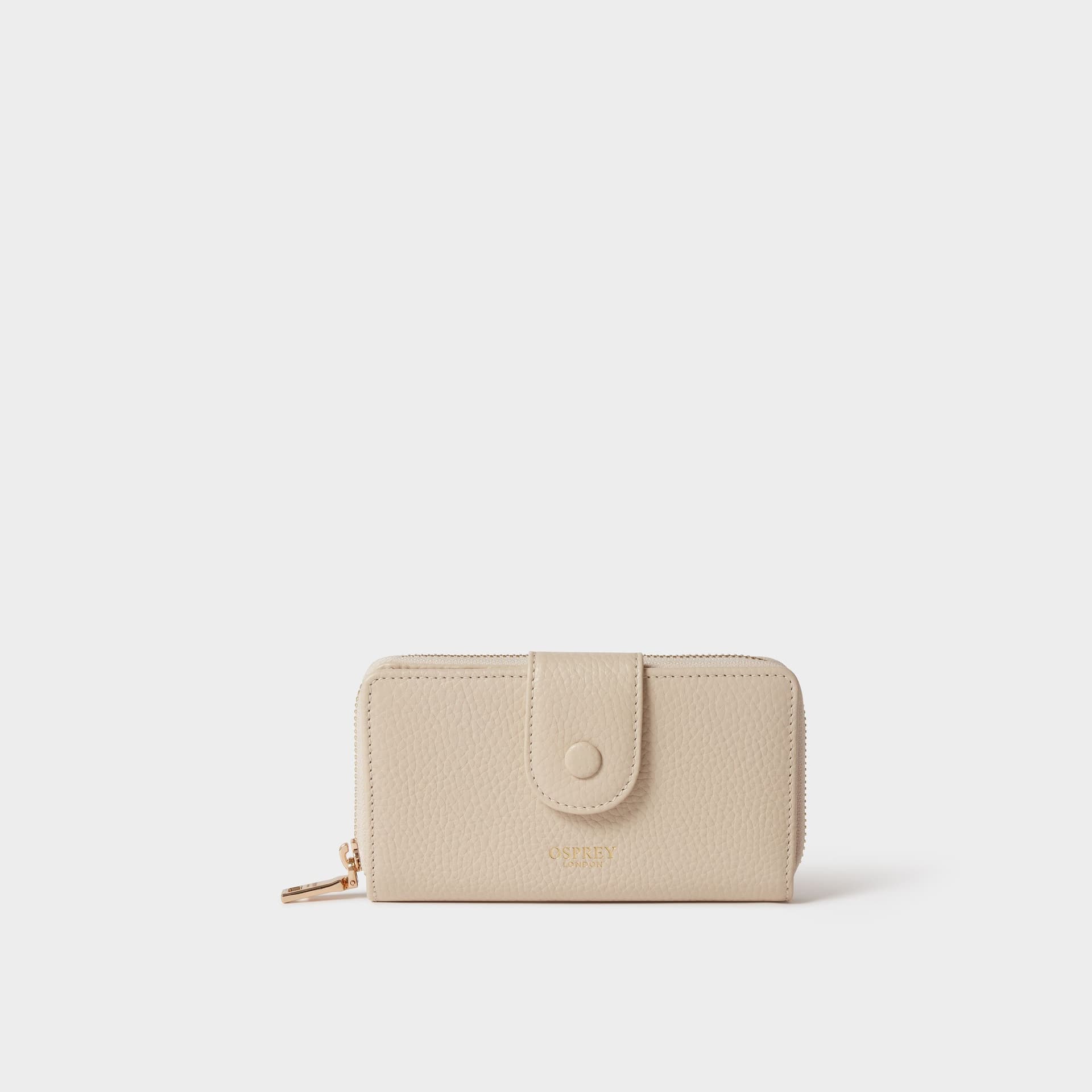OSPREY LONDON OSPREY LONDON Women's The Core Medium Leather Popper Matinee Purse in Off-White