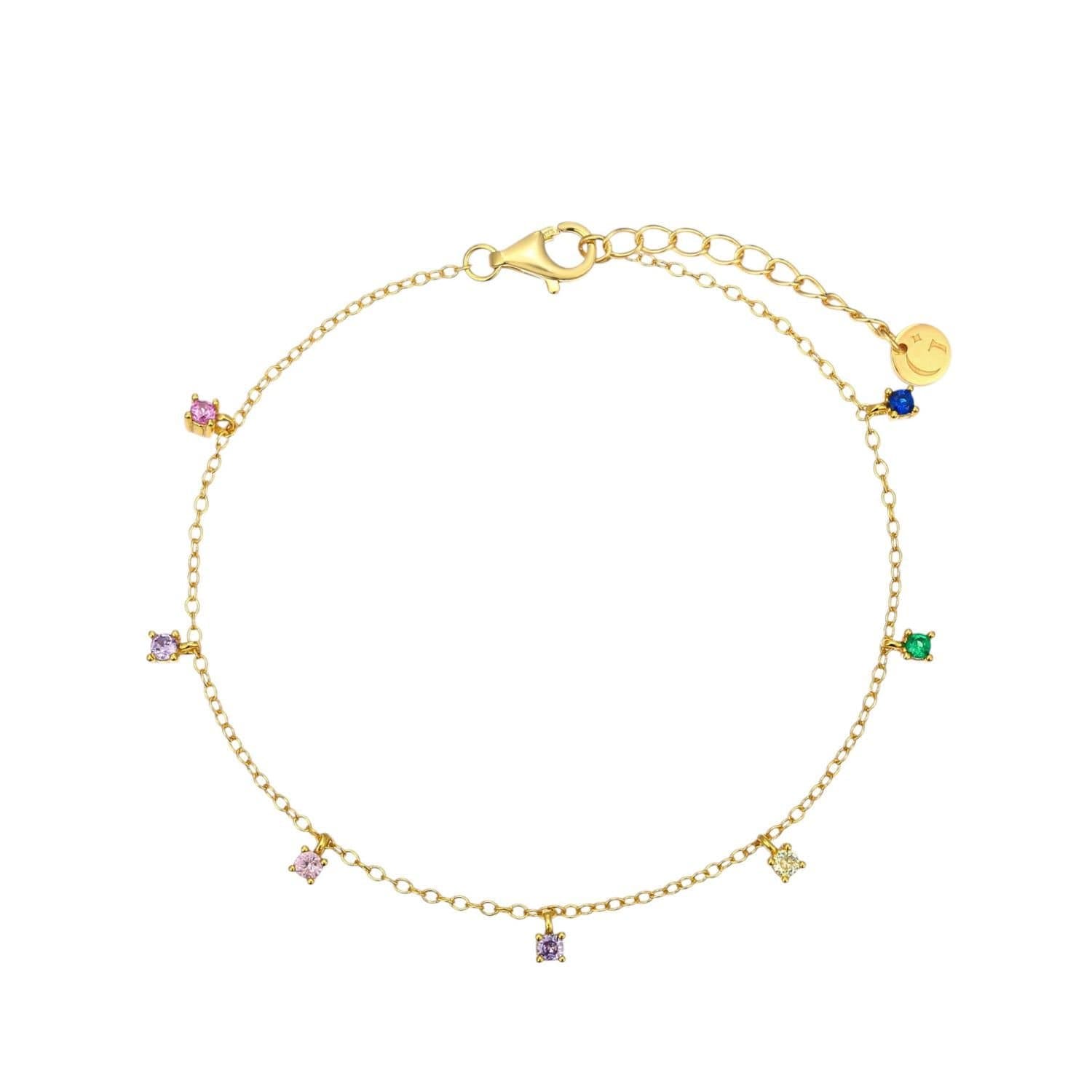 Gold Trip Gold Trip Women's Rainbow Multi Gemstone Bracelet in Gold