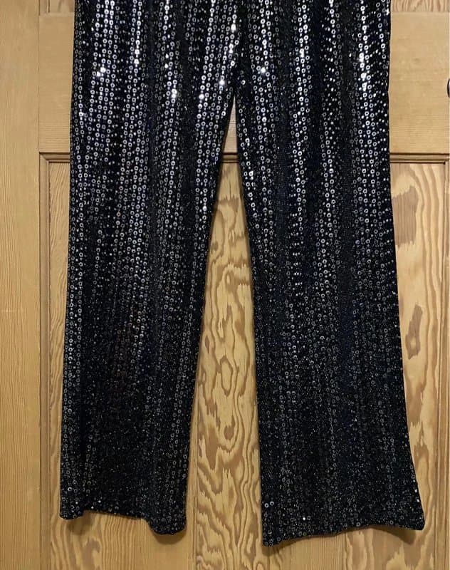 Pieces New Pieces at Asos size 8 high waisted sequin straight leg festival / party trousers