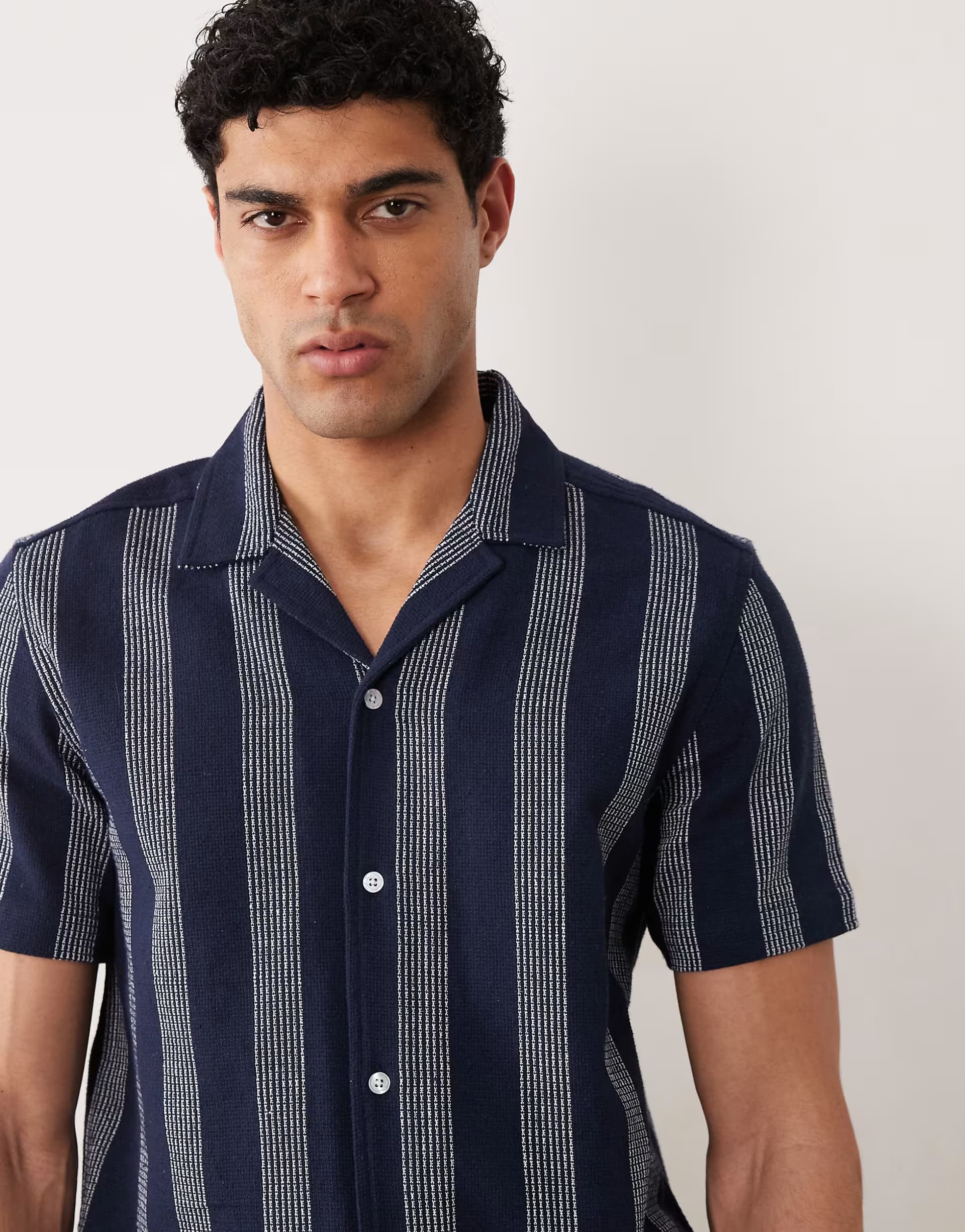 ASOS New Look co-ord stripe shirt in navy