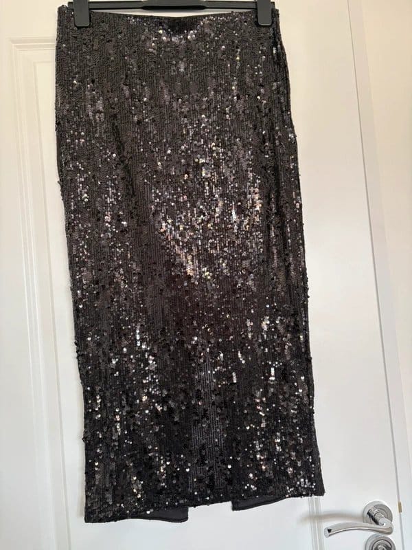 New Look Black Sequin Maxi Skirt