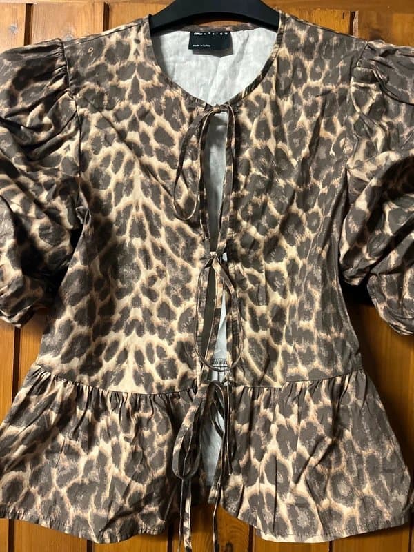 ASOS Design ASOS Design Leopard Print Tie Blouse