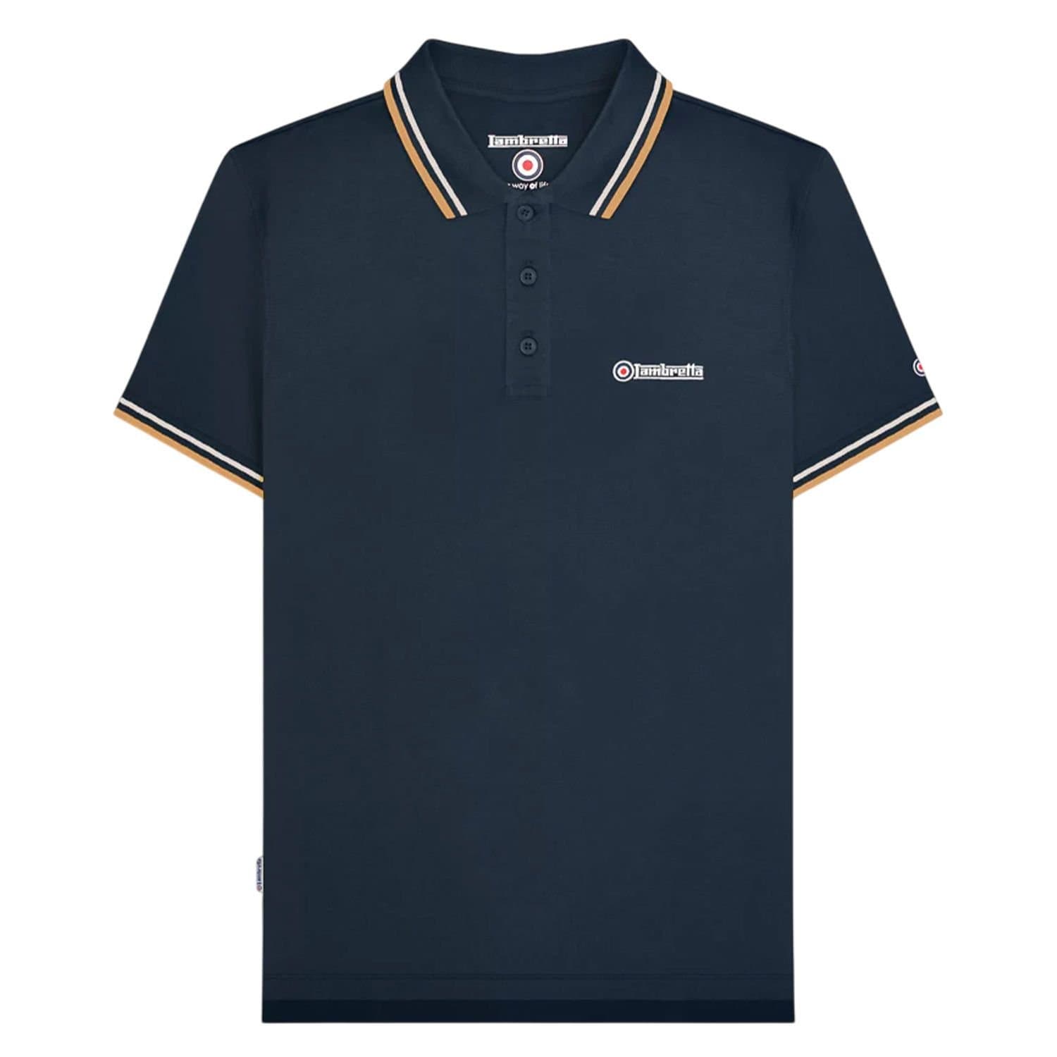 Lambretta Lambretta Men's SS25 Twin Tip Polo Shirt in Dark Navy