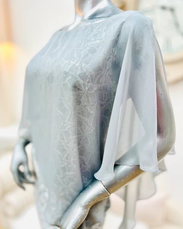 Scarlett Scarlett silver grey chiffon lace sequin cocktail dress 10