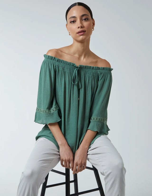 Blue Vanilla Bardot Tie Front Top - 3