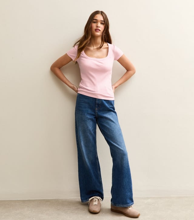 New Look Women's Light Pink Square Neck Top New Look - 3