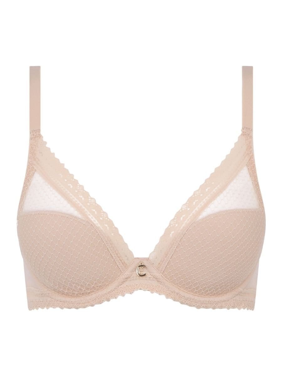 Chantelle Chantelle Women's Romance Plunge T-Shirt Bra in Beige - 4