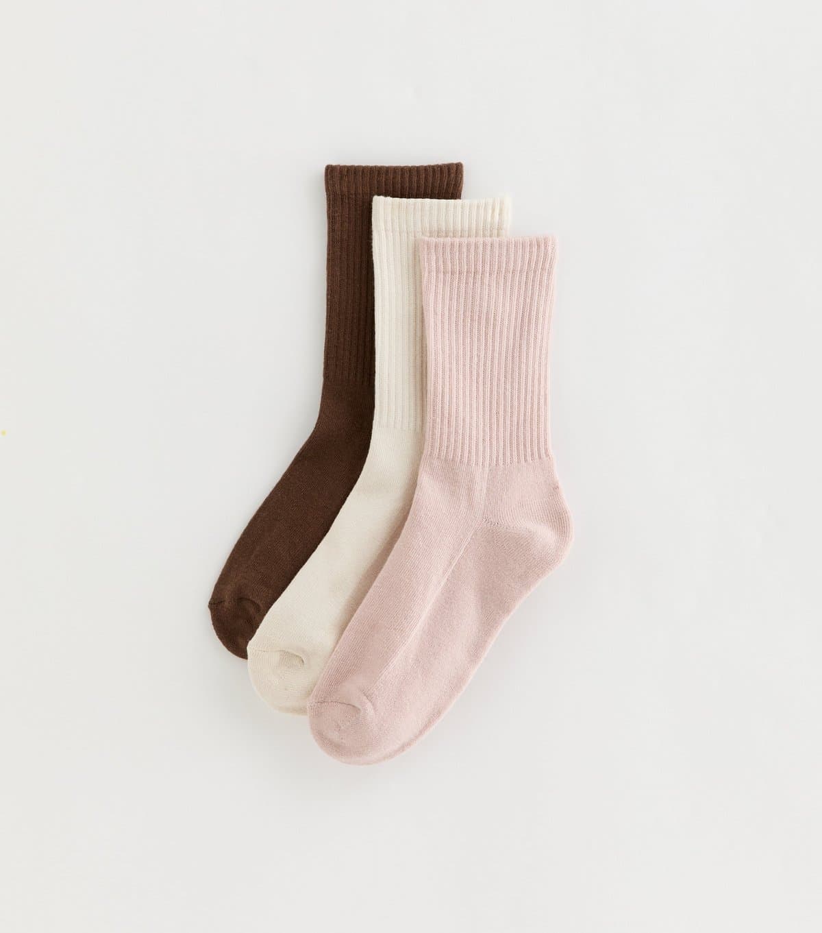 New Look New Look Pack of 3 Pink Ribbed Tube Socks