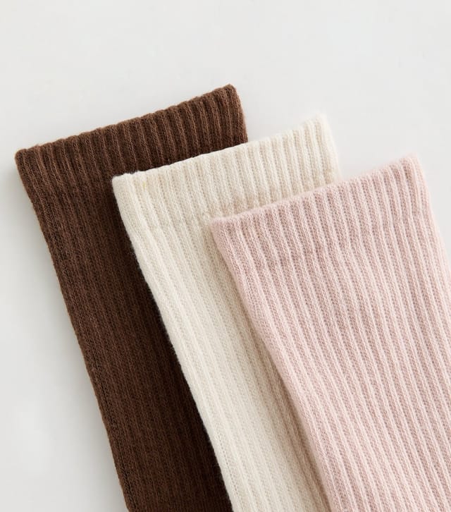 New Look Pack of 3 Pink Plain Ribbed Tube Socks New Look - 2